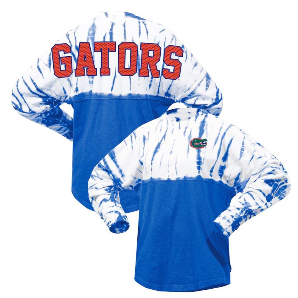 NWOT Florida Gators Women's Tie-Dye Long Sleeve Spirit Jersey Royal, M $90 MSRP